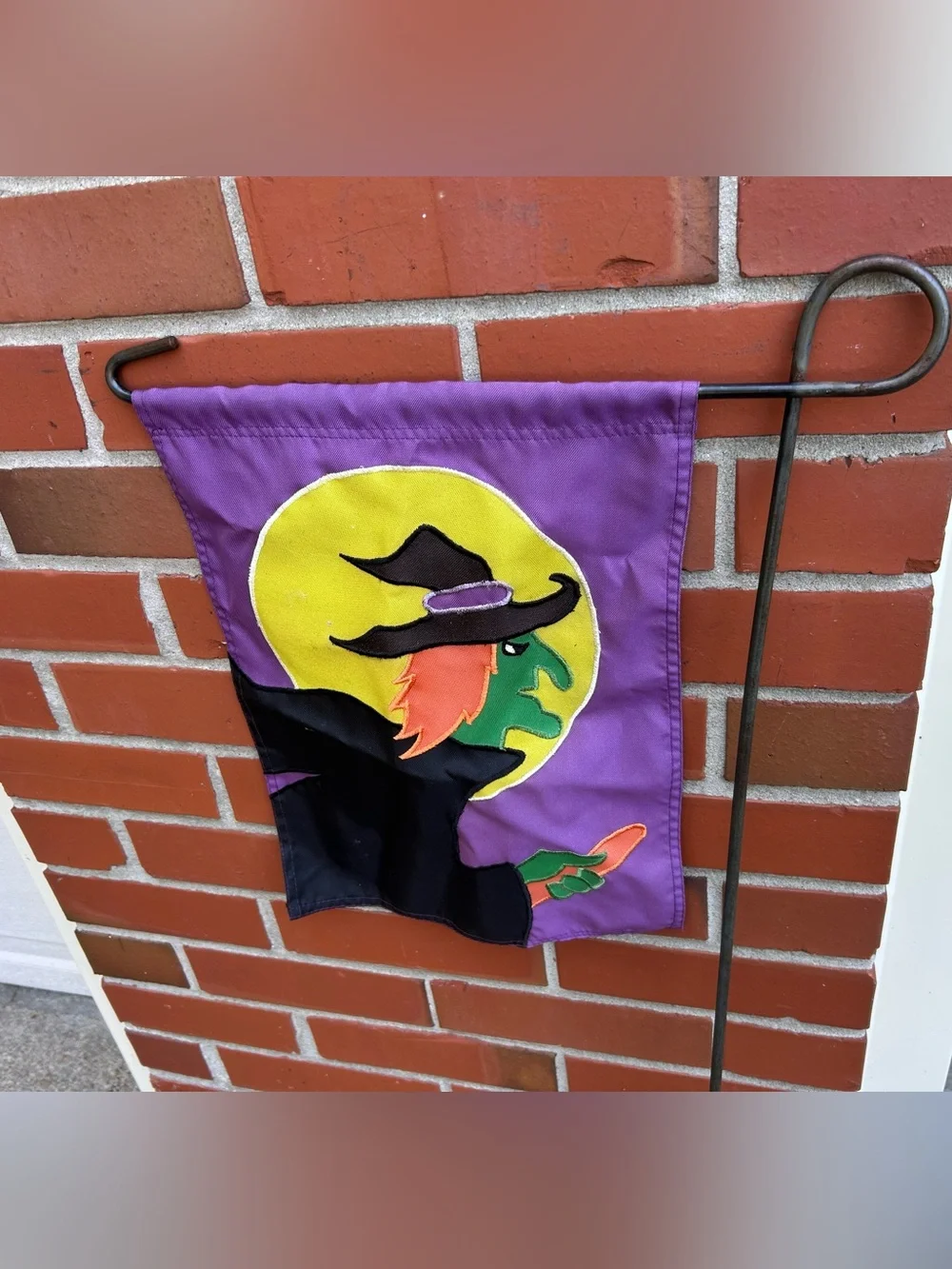 Flag WITH iron stand/holder, (showing mine)-you get a new stand w/witch flag.